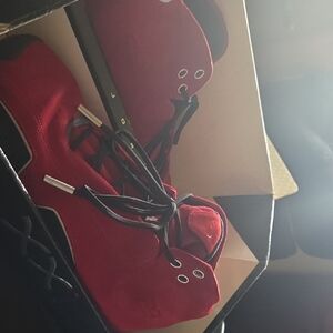 Nike Red and Black Athletic Shoes